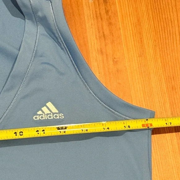 Adidas Women's Blue V-Neck Exercise Tank Top - Picture 4 of 5